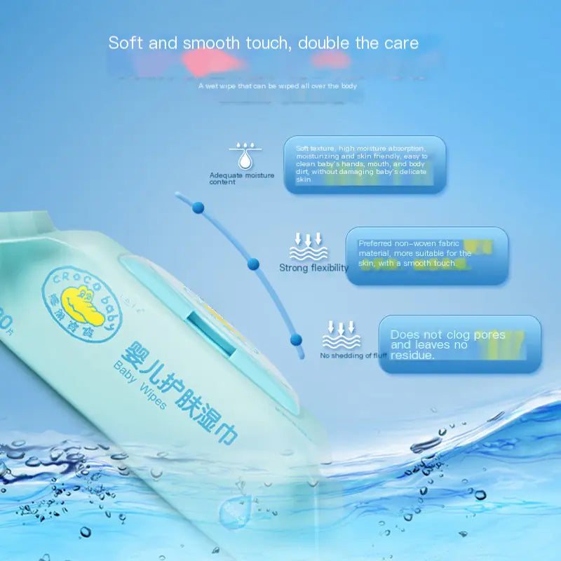 Crocodile Baby Wet Wipes for Infants and Kids