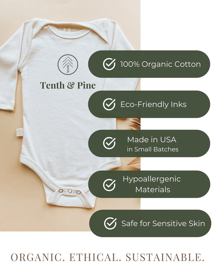 Half Birthday Organic Bodysuit Long Sleeve