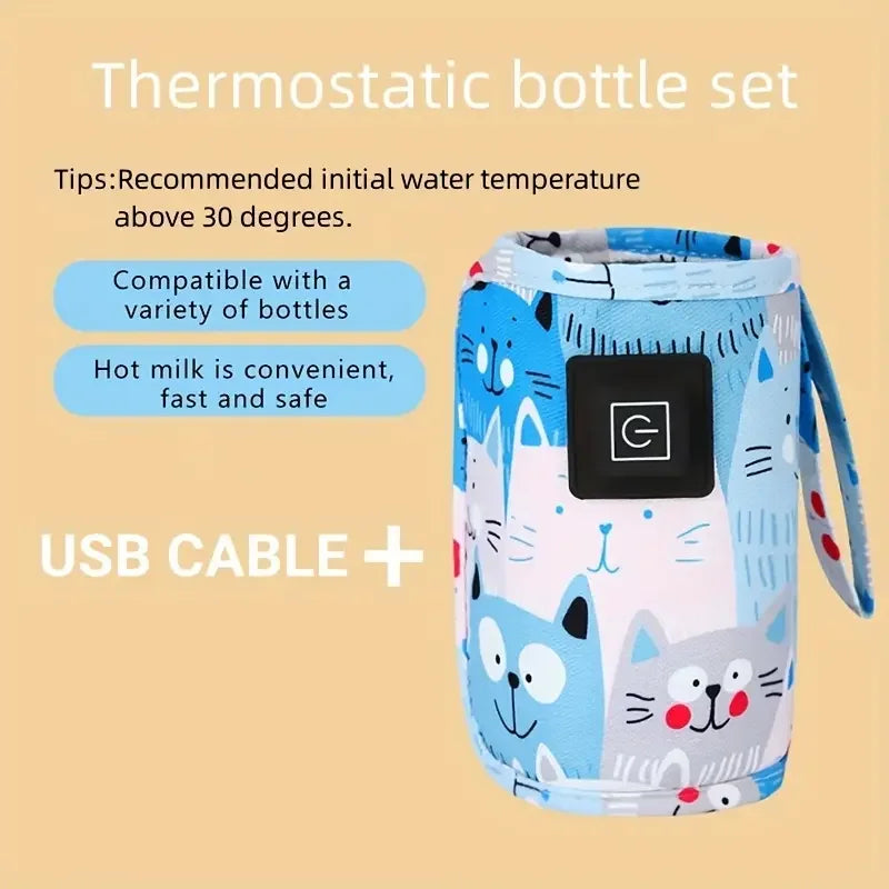 USB Milk Water Warmer, Travel Stroller Insulated Bag, Nursing Bottle Heater, Portable Bottle Feeding Warmer