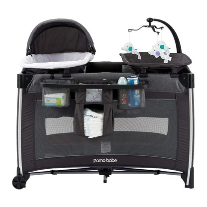 4-in-1 Portable Baby Crib & Travel Playard – Deluxe Nursery Center with Bassinet