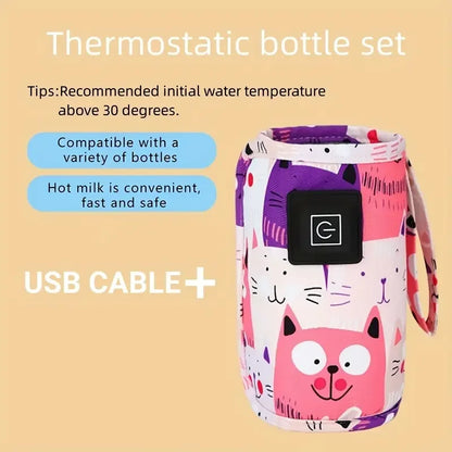 USB Milk Water Warmer, Travel Stroller Insulated Bag, Nursing Bottle Heater, Portable Bottle Feeding Warmer