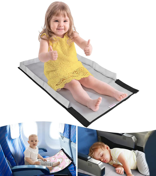 FIVESTARBABY Toddler Airplane Bed - The Ultimate Airplane Travel Essentials for Kids | Portable Airplane Seat Extender for Kids | Perfect Airplane Bed for Toddlers and Kids - Grey